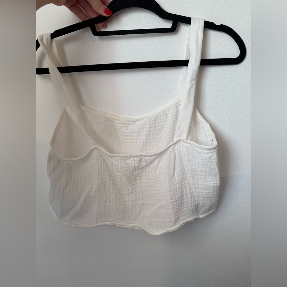REFORMATION White Cropped Camisole Blouse Top Size 6 - Picture 2 of 14